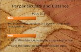 Perpendiculars and Distance