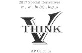 2017 Special Derivatives e x   ,  a x  ,  ln  (x) , log  a x