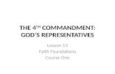 THE  4 TH COMMANDMENT: GOD’S REPRESENTATIVES