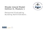 Rhode Island Model Edition II, Module 1 Personnel Evaluating  Building Administrators