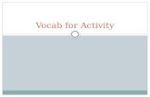 Vocab for Activity