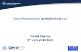 Data Preservation at Rutherford Lab