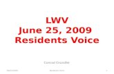 LWV June 25, 2009  Residents Voice