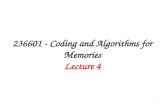 236601 - Coding and Algorithms  for  Memories Lecture 4