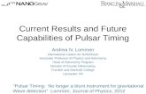 Current Results and Future Capabilities of Pulsar Timing