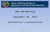 SWG-ARD Meeting September 30, 2013 Secretariat’s presentation