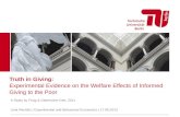 Truth in Giving:  Experimental Evidence on the Welfare Effects of Informed Giving to the Poor