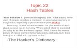 Topic 22  Hash Tables