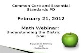 Common Core and Essential Standards PD February  21,  2012 Math Webinar: