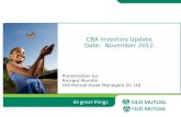 CBA Investors Update Date:   November 2012