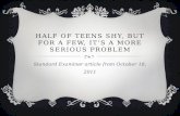 Half of Teens shy, but for a few, it’s a more serious problem