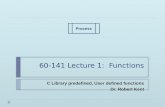 60-141 Lecture 1:  Functions