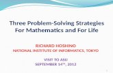 RICHARD HOSHINO National Institute of Informatics, Tokyo Visit to ASIJ September  14 th , 2012
