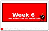 Week 6  Best Practices in Teaching Writing