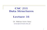 CSC 211 Data Structures Lecture 31