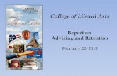 College of Liberal Arts Report on  Advising and Retention February 20, 2013