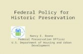 Federal Policy for  Historic Preservation