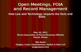 Open Meetings,  FOIA and Record Management
