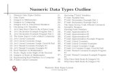 Numeric Data Types Outline