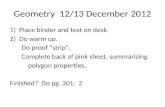 Geometry  12/13 December 2012