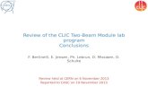 Review of the CLIC Two-Beam Module lab  program Conclusions
