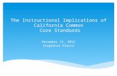 The Instructional Implications of California Common  Core Standards