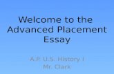 Welcome to the  Advanced Placement Essay