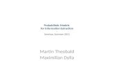 Probabilistic Models  for Information Extraction –  Seminar, Summer 2011