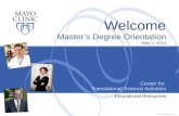 Welcome Master’s Degree Orientation May 2, 2013