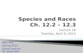 Species and Races Ch. 12.2 – 12.3