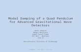 Modal Damping of a Quad Pendulum for  A dvanced Gravitational Wave Detectors