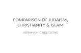COMPARISON OF JUDAISM, CHRISTIANITY & ISLAM