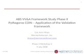 ABS VV&A Framework Study Phase II Pythagoras COIN – Application of the Validation Framework