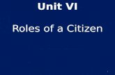 Unit VI Roles of a Citizen