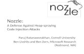 Nozzle:  A Defense Against Heap-spraying  Code Injection Attacks