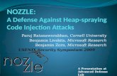NOZZLE:  A  Defense  Against Heap-spraying  Code  Injection Attacks