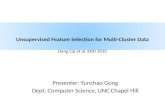 Unsupervised Feature Selection for Multi-Cluster Data Deng  Cai  et al, KDD 2010