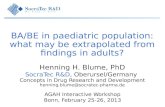 BA/BE  in paediatric population: what may be extrapolated from findings in adults?