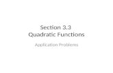 Section 3.3  Quadratic Functions
