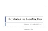 Developing the Sampling Plan
