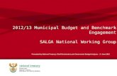 2012/13 Municipal Budget and Benchmark  Engagement SALGA National Working Group