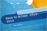 Back to School  2013-2014