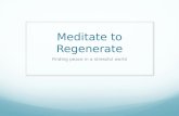 Meditate to Regenerate