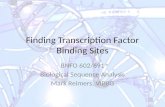 Finding Transcription Factor Binding Sites