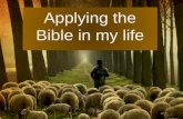 Applying the Bible in my life