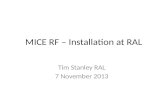 MICE RF – Installation at RAL