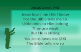 Jesus Loves Me Jesus loves me this I know For the Bible tells me so Little ones to Him belong