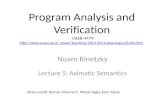 Noam Rinetzky Lecture  5:  Aximatic  Semantics