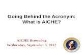 Going Behind the Acronym: What is AICHE?