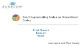 Exact Regenerating Codes on Hierarchical  Codes